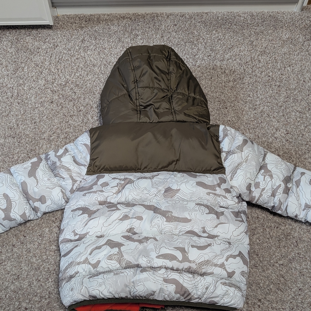 Snozu Kids Camouflage Puffer Jacket - White and Brown